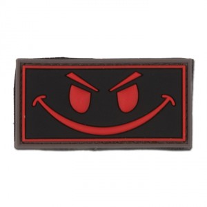 Нашивка PVC/ПВХ с велкро "Smile" размер 70x35 красный на черном